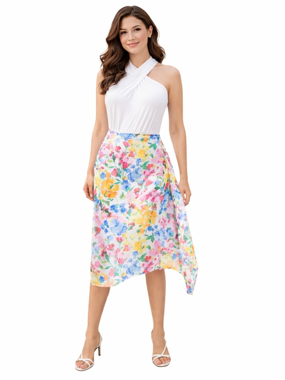 NWT ADOR Floral Asymmetrical Skirt